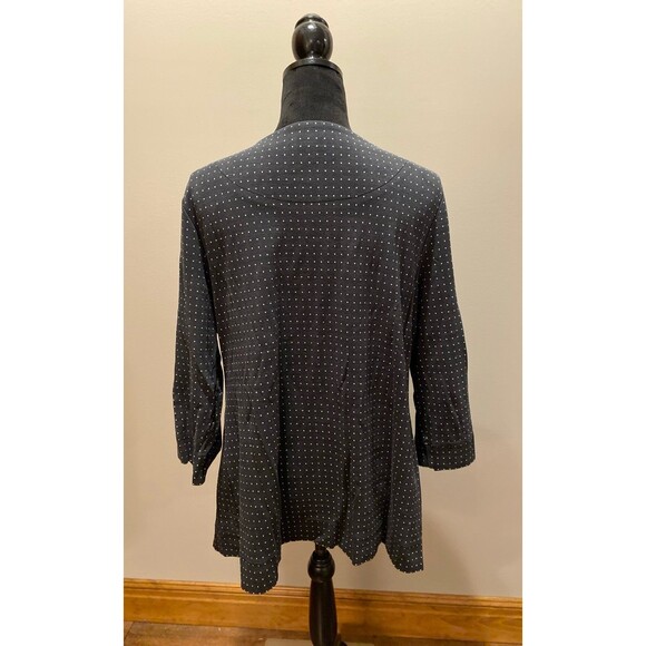Chico’s Top Size “3” or XL Navy w/Dots Stretchy Casual Comfortable Blouse - Picture 5 of 11